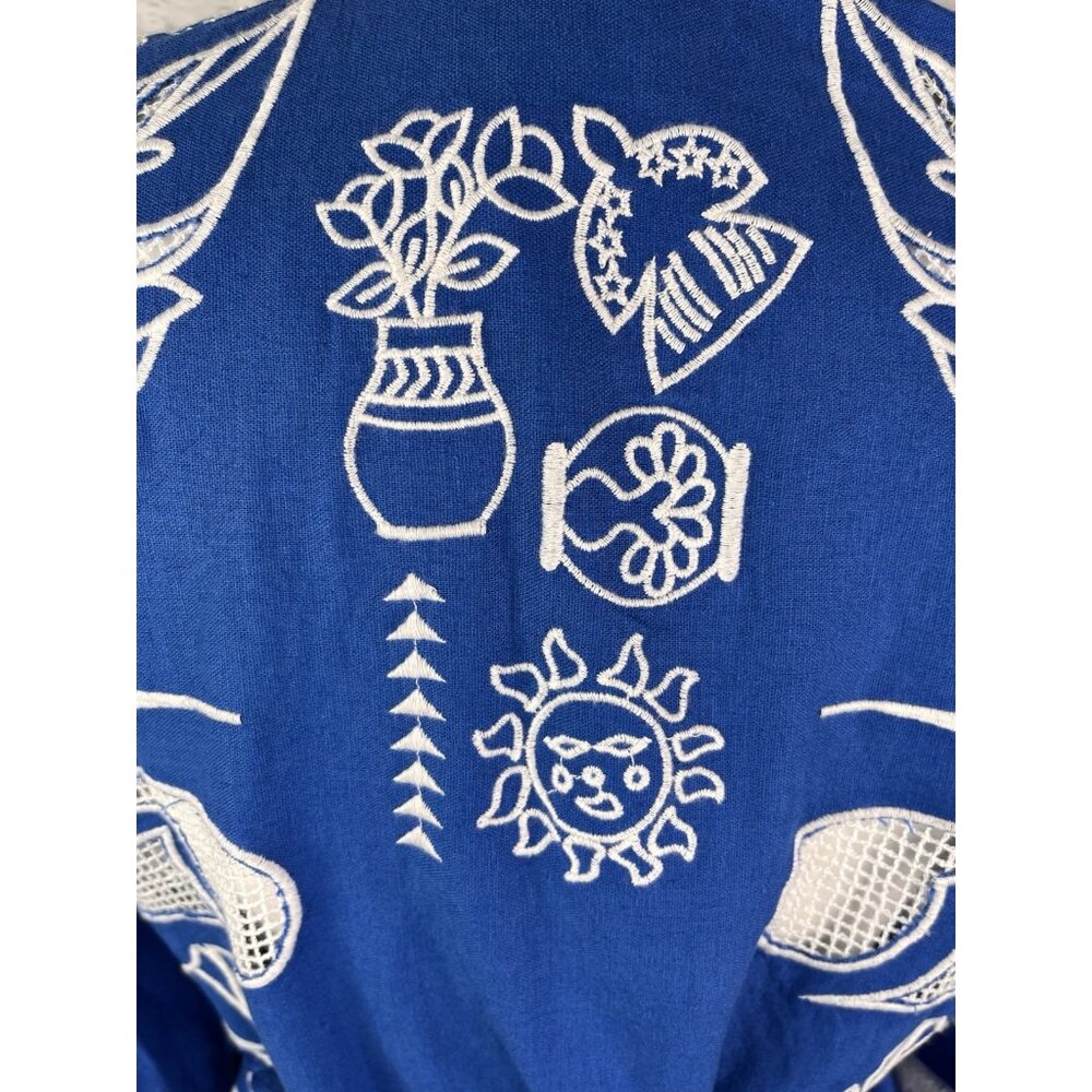 JOHNNY WAS JADE Women's Blue Divine Oasis Jodie Easy Eyelet Jacket NWT XS - Picture 4 of 8